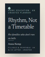 The cover of Rhythm, Not a Timetable by Anna Kemp &mdash; a preview of the layout.